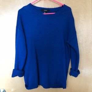 Solid blue knit sweater